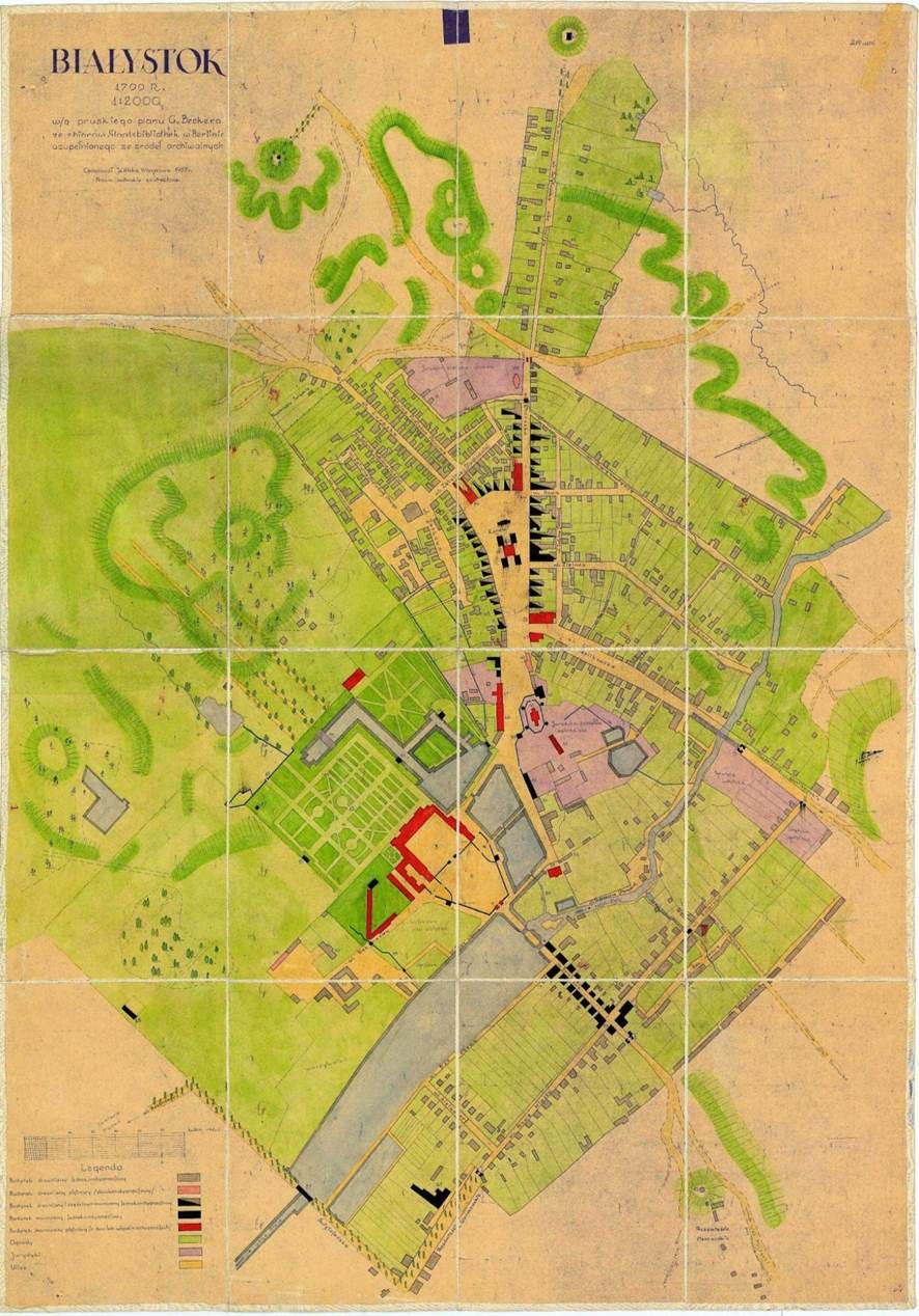 Rekonstrukcja miasta Białegostoku z końca XVIII w. według Jana Glinki