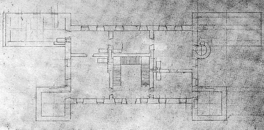 Pałac w Białymstoku według projektu Tylmana z Gameren – rzut parteru